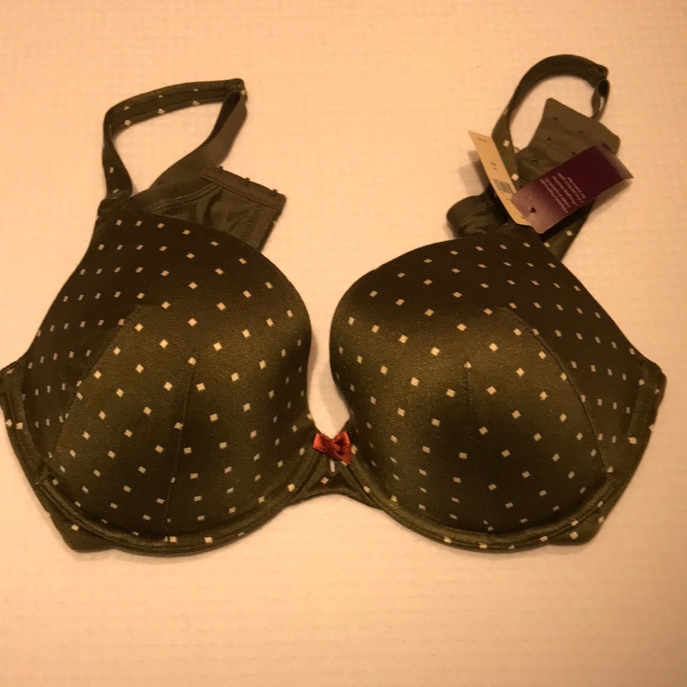 Green and white Cacique Bra